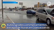 Frente Frío 47: autos varados y encharcamientos, estragos de lluvias en Coatzacoalcos