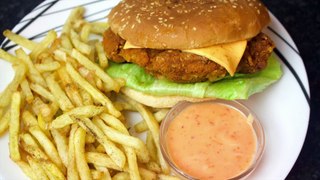 Cornflake Chicken Burger By Cook With Faiza