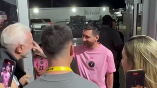 MESSI & Inter Miami_ Lionel Messi comes UP CLOSE to chat with Argentine media after win vs Nashville