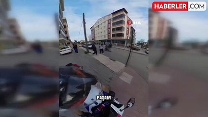Amasya'da motosikletli genci vatandaş böyle uyardı: 'Yarış tekliflerini geri çevir'