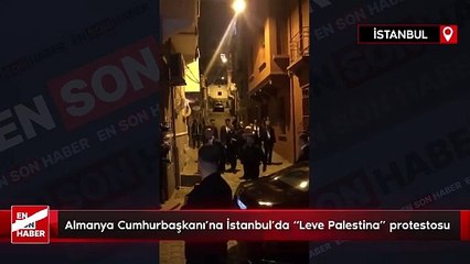 Almanya Cumhurbaşkanı'na İstanbul'da "Leve Palestina" protestosu