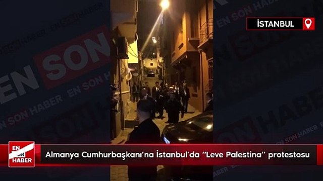 Almanya Cumhurbaşkanı'na İstanbul'da Leve Palestina protestosu