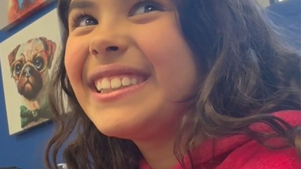 Tears turn to cheers as the little girl receives the purrfect present