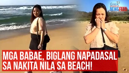 Video herunterladen: Mga babae, biglang napadasal sa nakita nila sa beach! | GMA Integrated Newsfeed