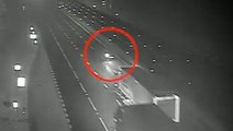 Watch moment man drives wrong way down M1 as he hurtles towards oncoming lorries