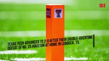 Texas Tech advanced to 2 0 after their double overtime defeat of No  25 Houston at home in (3)