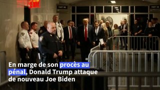 USA: Trump s'en prend à Biden à son arrivée au tribunal de New York