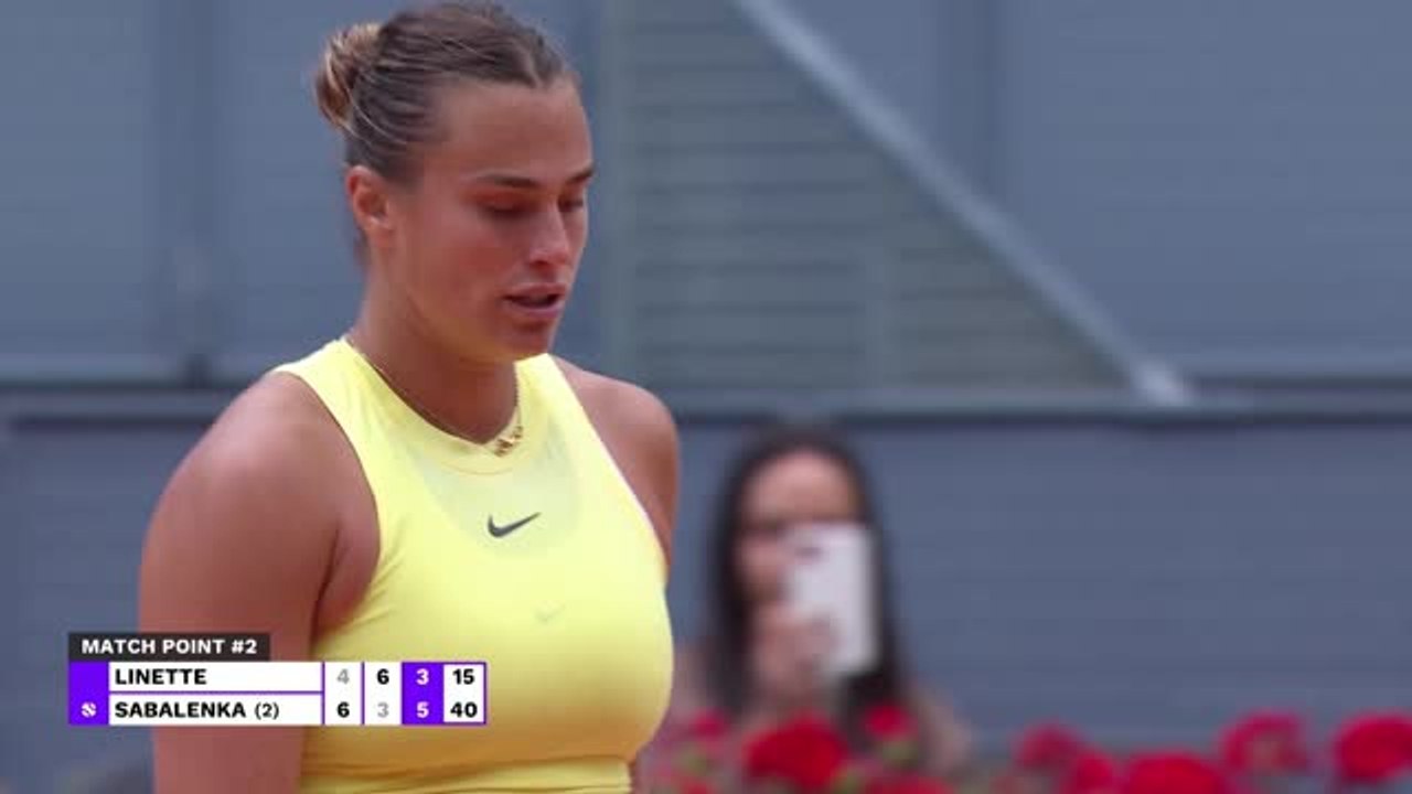 Madrid - Sabalenka reprend sa marche en avant en battant Linette