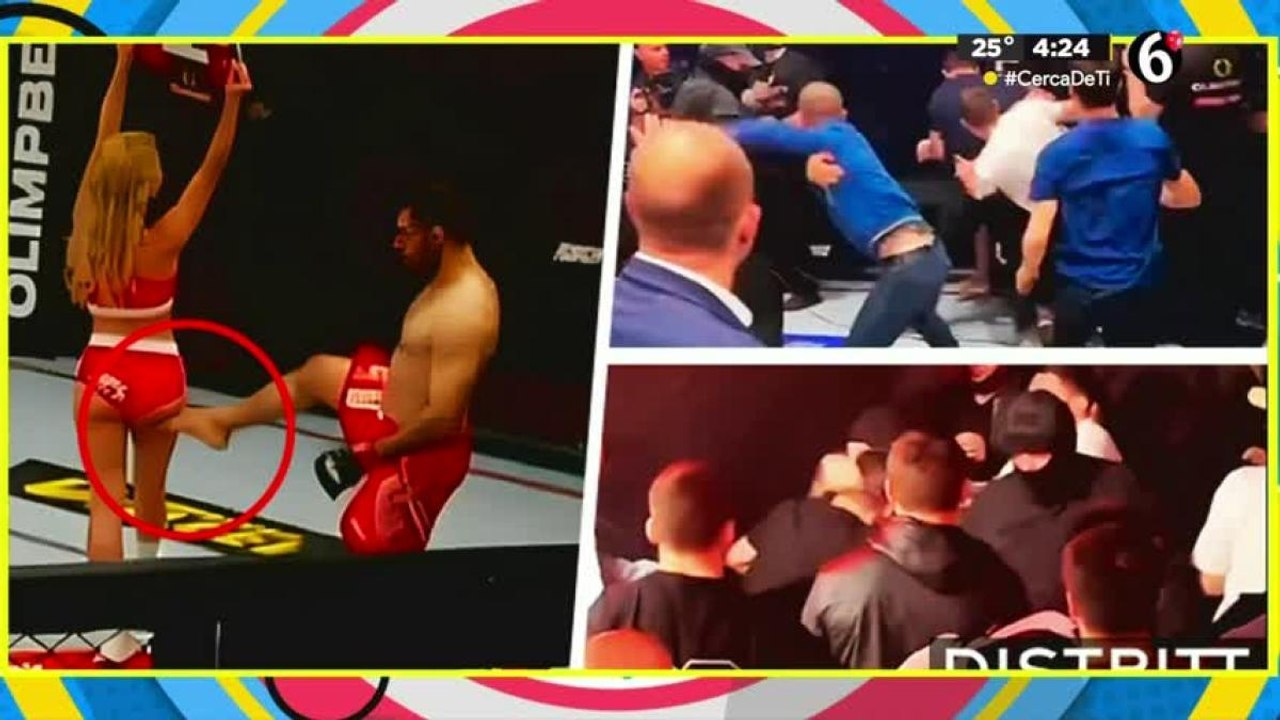 Peleador iraní es golpeado por patear a modelo