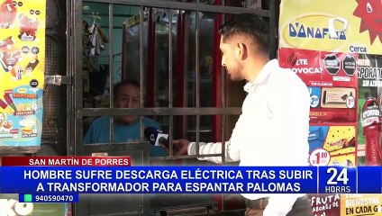 SMP: hombre que resultó electrocutado en balcón se recupera en hospital Loayza