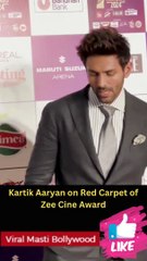 Kartik Aaryan on Red Carpet of Zee Cine Award