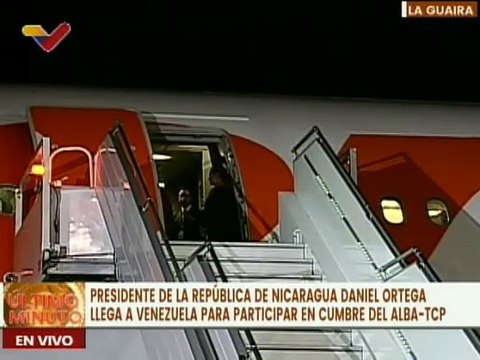 Presidente de Nicaragua Daniel Ortega llega a Venezuela para participar en la Cumbre del ALBA-TCP