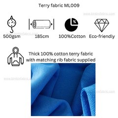 500gsm medium weight cotton french terry fabric
