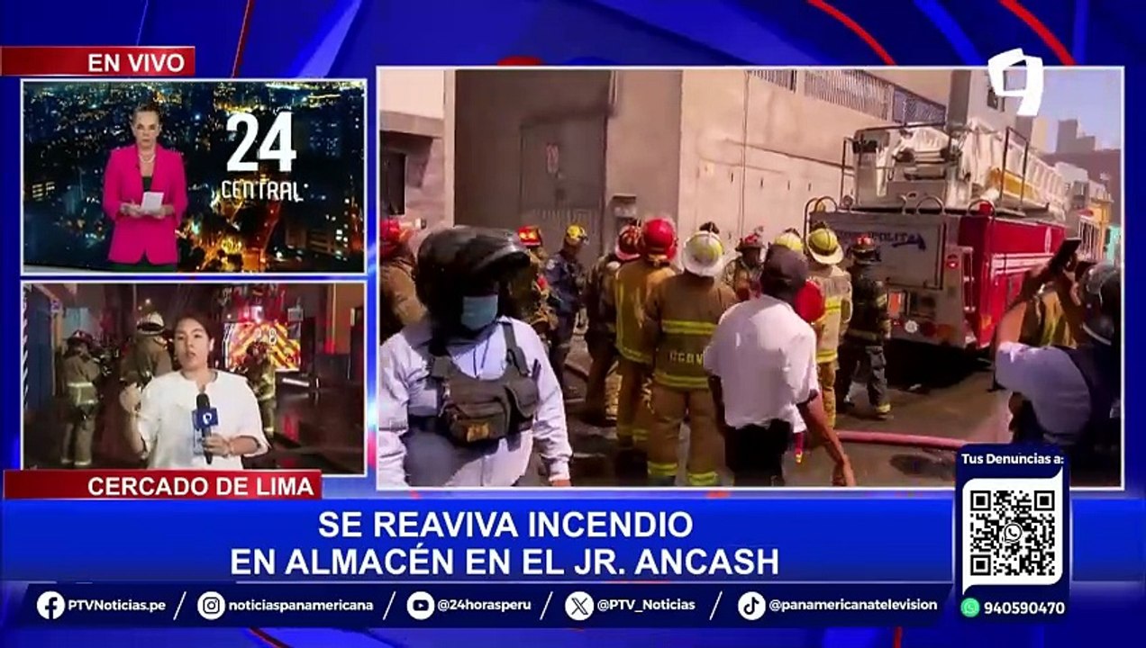 Cercado de Lima: se reaviva incendio en almacén del jirón Áncash