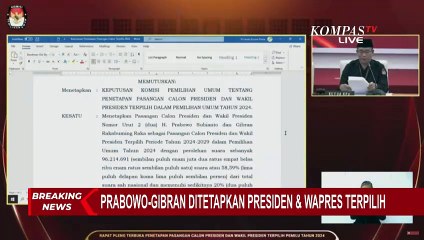 Detik-Detik Ketua KPU Keluarkan Pena untuk Tanda Tangan Penetapan Presiden-Wapres Terpilih 2024