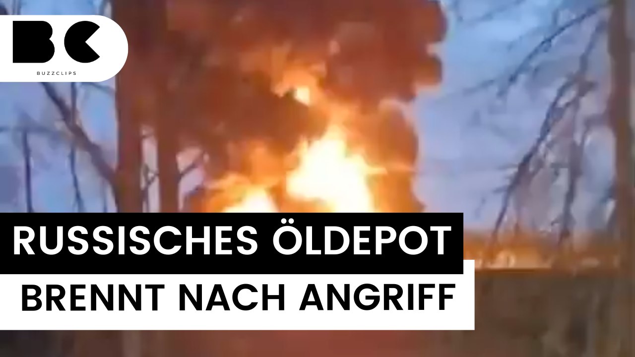 Russisches Öldepot brennt nach Ukraine-Angriff