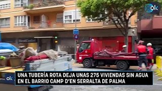 Una tubería rota deja unas 275 viviendas sin agua en el barrio Camp d’en Serralta de Palma