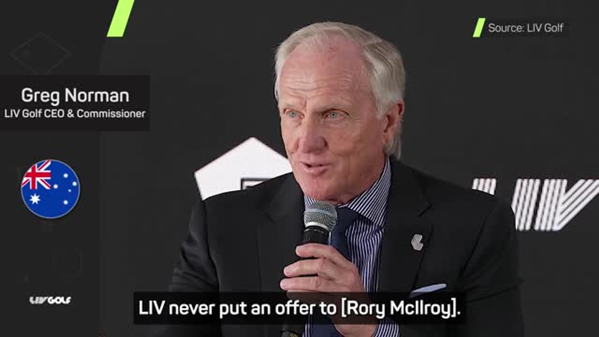⁣Norman dismisses McIlroy's $850m LIV offer as 'white noise'