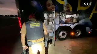 Canil do BPRV realiza apreensão de entorpecente em ônibus na PR-323, em Cruzeiro do Oeste