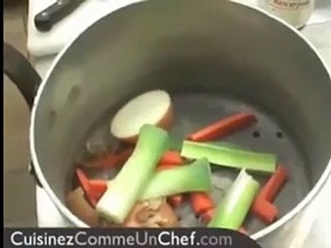 Recette de chef : pot-au-feu de cuisse de canard arômatisé au foie gras