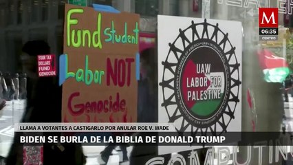 Biden pide a votantes castigar a Trump por anular el derecho al aborto