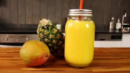 Smoothie brûle-graisse ananas mangue citron vert