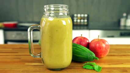 Smoothie brûle-graisses pomme menthe et concombre