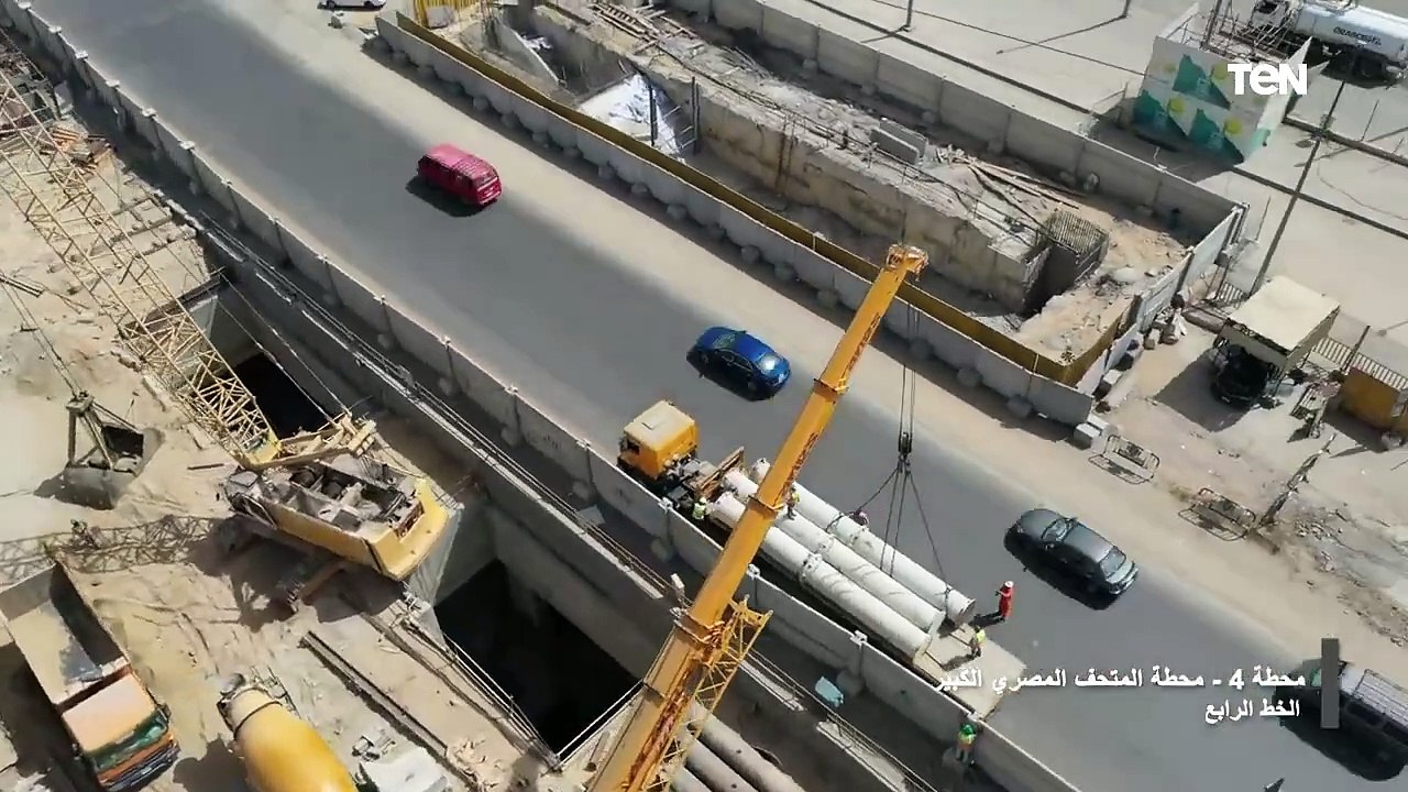 تصوير جوي لأعمال تنفيذ مشروع المرحلة الأولى من الخط الرابع لمترو الأنفاق 