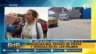 Denuncian mal estado de pistas y veredas en avenida Aguilar Pastor en el límite de Surco con Barranco y Chorrillos