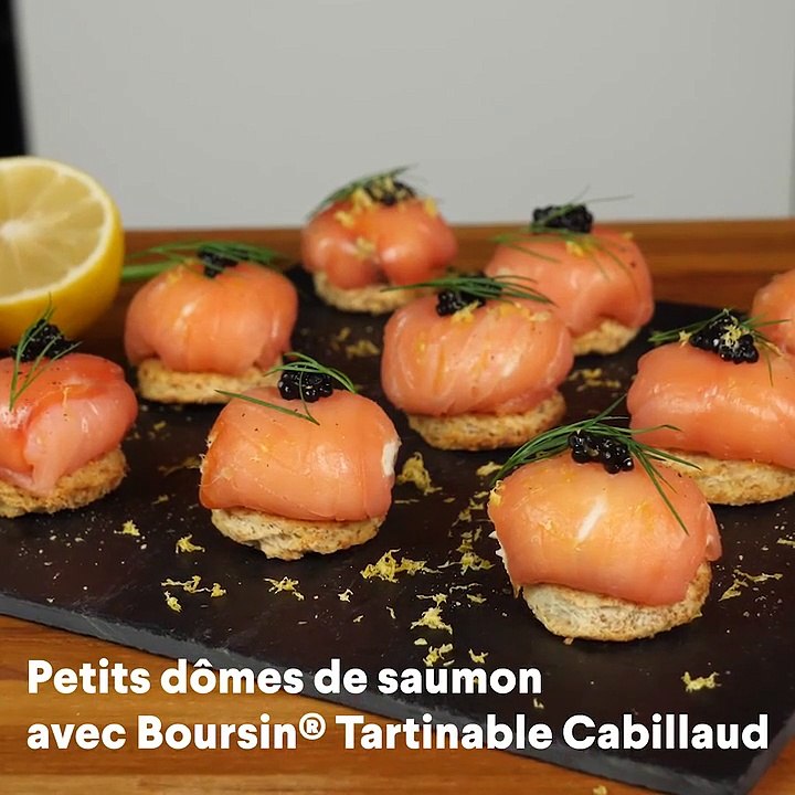 Petits dômes de saumon avec Boursin Tartinable cabillaud