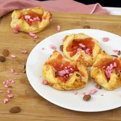 Mini galettes pommes et pralines roses