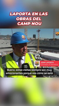 Laporta, alucinado con las obras del Camp Nou