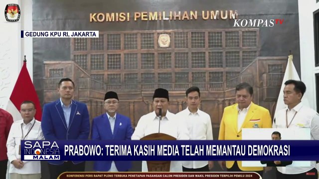 Dalam Pidatonya, Prabowo Subianto Ucapkan Terima Kasih ke Media
