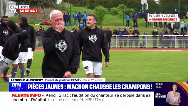 Emmanuel Macron chausse les crampons avec le Variétés Club de France au profit des Pièces Jaunes