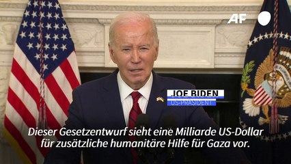 Biden: Israel muss "unverzüglich" Hilfe für Gaza durchlassen