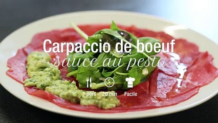 Recette du carpaccio de bœuf sauce au pesto