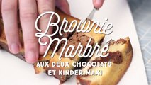 Brownie marbré aux deux chocolats et au Kinder Maxi