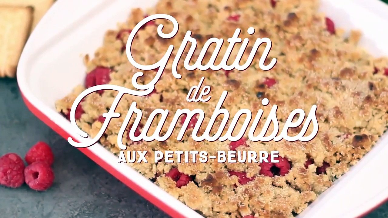 Gratin de framboises aux petits-beurre