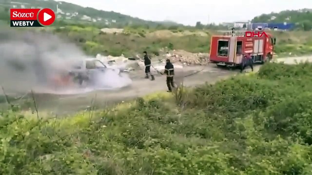 Eşine kızıp otomobili yaktığı iddiasıyla adli işlem başlatıldı