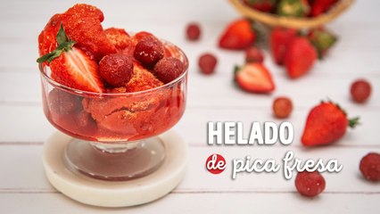 Cómo preparar helado de pica fresa, receta sencilla de postre
