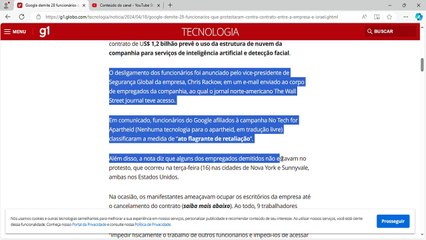 Google demite 28 funcionários que protestaram contra contrato entre a empresa e Israel