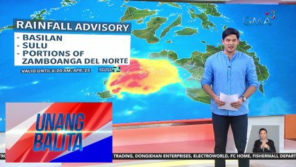 Rainfall advisory, nakataas sa ilang bahagi ng Mindanao - Weather update today as of 6:12 a.m. (April 25, 2024) | UB