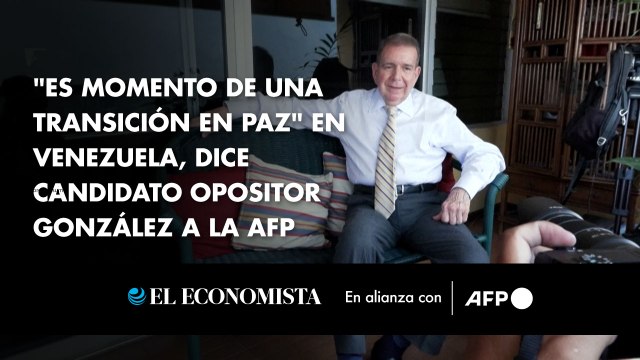 Es momento de una transición en paz en Venezuela, dice candidato opositor González a la AFP