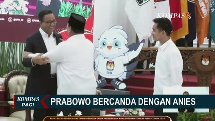 Ini Momen Keakraban Prabowo-Anies saat Penetapan Presiden-Wapres Terpilih di KPU