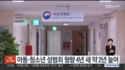 아동·청소년 성범죄 형량 4년 새 2년 늘어