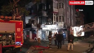 Ankara'da binanın girişindeki bakkalda çıkan yangın paniğe neden oldu