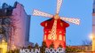 Las aspas del famoso Moulin Rouge de París se desploman en plena calle
