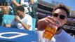 Warriors' Klay Thompson Chugs His Beer, Loves His Baseball