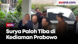 Disambut Langsung oleh Prabowo Subianto, Surya Paloh Tiba di Kartanegara