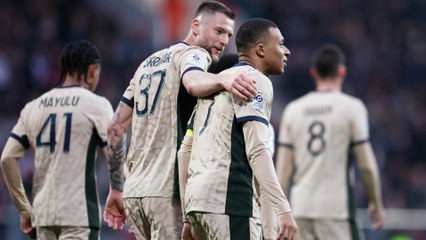 Download Video: Lorient-PSG (1-4) : « J’espère que nous pourrons fêter le titre  samedi », confie Skriniar